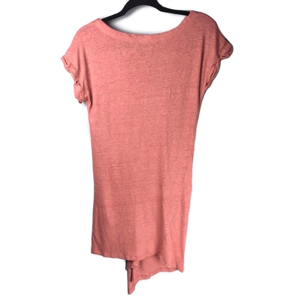 Mod Ref 100% Linen Gathered Drape Rolled Cuff Dre… - image 2